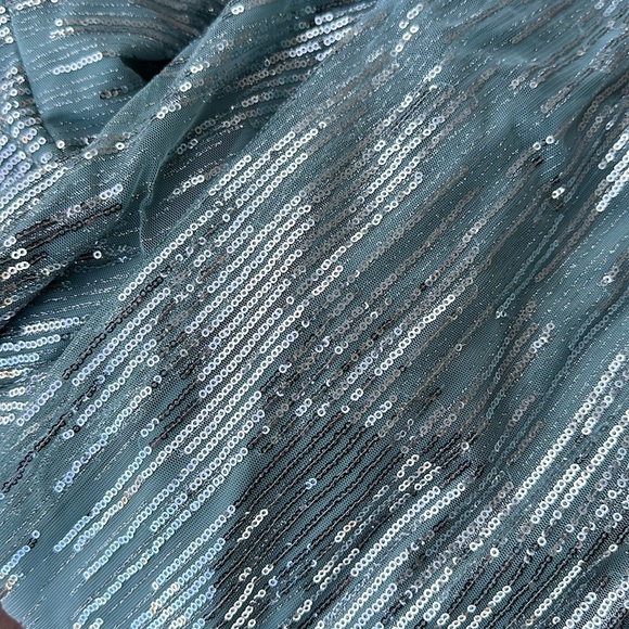 NWT TLC Say Yes To The Prom Baby Blue Sequin Floor Length Dress Gown Size 7 - Picture 9 of 10